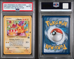 2021 Pokemon Celebrations Classic Coll Black Star 24 Birthday Pikachu Holo PSA 8 - Image 1