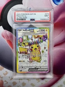 Pokemon TCG Pikachu EX 219/191 S&V Surging Sparks PSA 9 Mint - Image 1