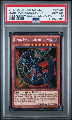 2012 YU-GI-OH! LEGEND COLL 3 MEGA-PACK 1ST EDITION DARK MAGICIAN OF CHAOS PSA 10 - Image 1
