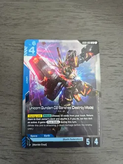Gundam Card Game Unicorn Gundam 02 Banshee (Destroy Mode) GD01-003 LR - Image 1
