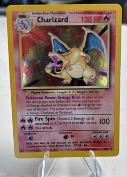 Pokemon TCG Charizard Base Set Holo Unlimited Rare Card 4/102 Sharp Clean - Image 1
