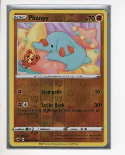 PHANPY VIVID VOLTAGE SET REVERSE-HOLO FOIL POKEMON CARD 086/185 NM/M - Image 1
