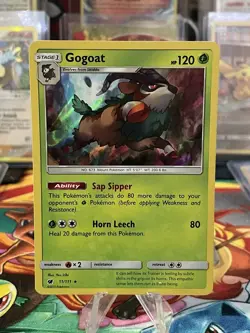 Gogoat 11/111 Crimson Invasion Holo Rare Sun & Moon Pokemon TCG Card 2017 - Image 1
