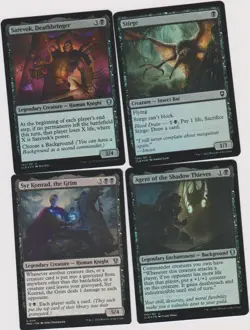 15X COMMANDER CARDS BLACK MTG MAGIC N-MINT N- PLAYED -RARES AND UNCOMMON C36 - Image 1