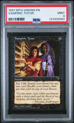 1997 MTG VISIONS VAMPIRIC TUTOR PSA 9 - Image 1