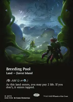 Breeding Pool - Galaxy Foil - Borderless Light Play, English Magic the Gathering - Image 1