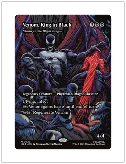 1x Venom, King in Black, Borderless Art, Spider-Man Marvel, Magic MTG NM - Image 1