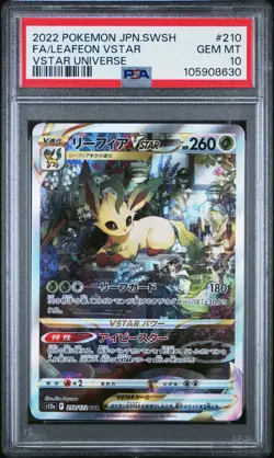 2022 POKEMON JPN SWORD & SHIELD VSTAR UNIVERSE FULL ART/LEAFEON VSTAR PSA 10 - Image 1
