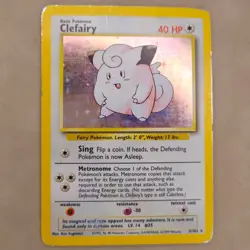 Pokemon Clefairy Base Set 5/102 Holo Unlimited Holo Rare MP Moderately Played - Image 1