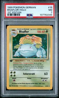 1999 POKEMON GERMAN 1ST ED #15 BISAFLOR-HOLO PSA 7 - Image 1