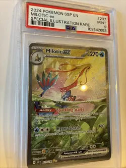 2024 POKEMON SSP EN-SURGING SPARKS SPECIAL ILLUSTRATION RARE MILOTIC EX PSA 9 - Image 3