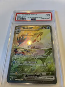 2024 POKEMON SSP EN-SURGING SPARKS SPECIAL ILLUSTRATION RARE MILOTIC EX PSA 9 - Image 4