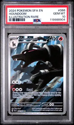 2024 POKEMON SFA EN-SHROUDED FABLE ILLUSTRATION RARE #066 HOUNDOOM PSA 10 - Image 1