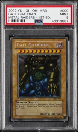 2002 YU-GI-OH! MRD-METAL RAIDERS 1ST ED #000 GATE GUARDIAN PSA 9 - Image 1