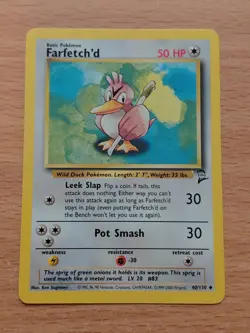 Pokemon TCG Trading Card Game Farfetch'd Card 40/130 Base Set 2 Regular - Image 1