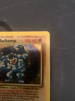 L 1st Edition Machamp Holo Rare Pokemon Card Base Set 8/102 Mint - Image 2