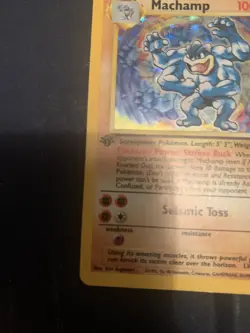 L 1st Edition Machamp Holo Rare Pokemon Card Base Set 8/102 Mint - Image 4