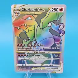 Pokemon TCG Charizard VSTAR Rainbow Secret Rare Card Brilliant Stars 174/172 - Image 1