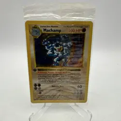 Pokemon Card MINT - SEALED 1st Edition Machamp Base Set Holo Rare 8/102 - Image 1