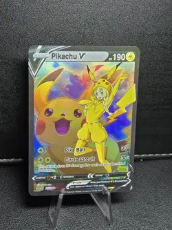 Pokemon Lillie Pikachu V Waifu Cute Doujin Ultra Rare Foil ACG Art Card - NM - Image 2