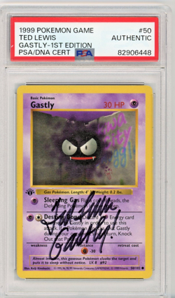 PSA Signed Ted Lewis 1st Edition Shadowless Gastly 50/102 Base Set Pokemon Card - Image 1