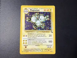 Magneton Pokemon TCG Unlimited Holo Rare Card 11/62 Fossil Set MP - Image 3