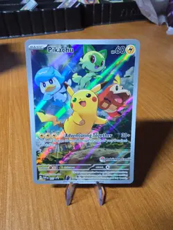Pikachu 027 SVP Pokemon Center Stamp Stamped Paldea Promo Pokemon Card - Image 2