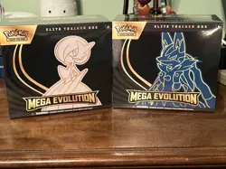 POKEMON TCG MEGA EVOLUTIONS GARDEVOIR & LUCARIO ETB 2 ELITE TRAINER BOX LOT OF 2 - Image 1