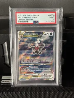 2023 POKEMON SWORD & SHIELD CROWN ZENITH #GG50 FULL ART/DARKRAI VSTAR PSA 9 - Image 1
