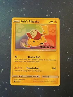 1x 2017 Pokemon ASH‘S PIKACHU I CHOOSE YOU! STAMP SM108 BLACK STAR PROMO NM 3 - Image 1