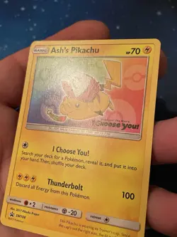 1x 2017 Pokemon ASH‘S PIKACHU I CHOOSE YOU! STAMP SM108 BLACK STAR PROMO NM 3 - Image 2