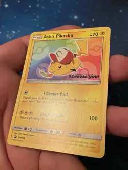 1x 2017 Pokemon ASH‘S PIKACHU I CHOOSE YOU! STAMP SM108 BLACK STAR PROMO NM - Image 3