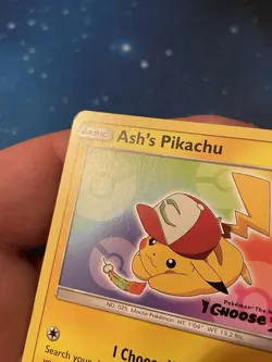 1x 2017 Pokemon ASH‘S PIKACHU I CHOOSE YOU! STAMP SM108 BLACK STAR PROMO NM - Image 4