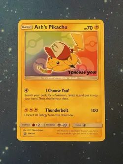 1x 2017 Pokemon ASH‘S PIKACHU I CHOOSE YOU! STAMP SM108 BLACK STAR PROMO NM 6 - Image 1
