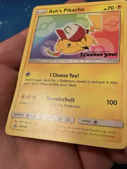 1x 2017 Pokemon ASH‘S PIKACHU I CHOOSE YOU! STAMP SM108 BLACK STAR PROMO NM 6 - Image 2