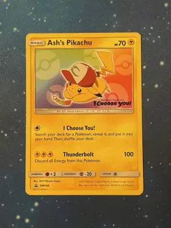 1x 2017 Pokemon ASH‘S PIKACHU I CHOOSE YOU! STAMP SM108 BLACK STAR PROMO NM 8 - Image 1