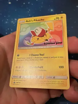 1x 2017 Pokemon ASH‘S PIKACHU I CHOOSE YOU! STAMP SM108 BLACK STAR PROMO NM 8 - Image 3
