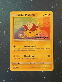 1x 2017 Pokemon ASH‘S PIKACHU I CHOOSE YOU! STAMP SM108 BLACK STAR PROMO NM 7 - Image 1