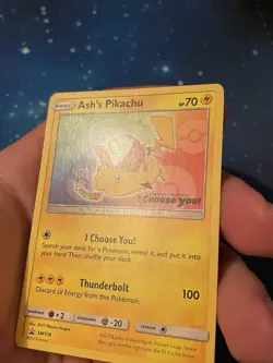 1x 2017 Pokemon ASH‘S PIKACHU I CHOOSE YOU! STAMP SM108 BLACK STAR PROMO NM 7 - Image 2