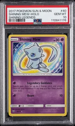 2017 POKEMON SUN & MOON SHINING LEGENDS #40 SHINING MEW-HOLO PSA 10 - Image 1