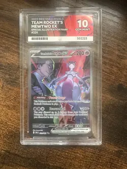 Pokemon TCG Team Rocket’s Mewtwo Ex 231/182 SIR Destined Rivals Ace 10 Gem Mint - Image 1