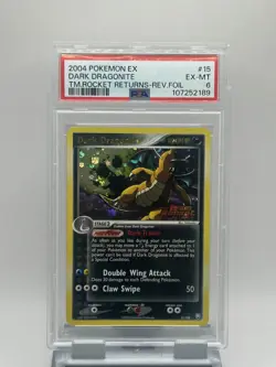 2004 POKEMON EX TEAM ROCKET RETURNS #15 DARK DRAGONITE-REVERSE FOIL PSA 6 - Image 1