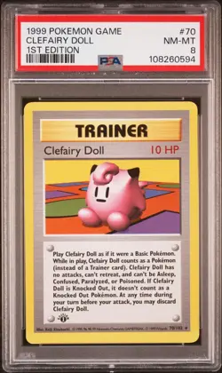 Clefairy Doll 1ST Edition Shadowless PSA 8 NM-MT Pokemon Base Set 70/102 - Image 1