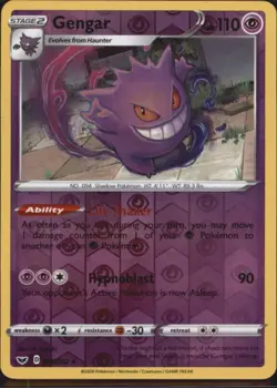 Gengar 085/202 Sword & Shield Pokemon TCG Reverse Holo - Image 1