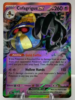 Pokemon Cofagrigus ex 076/182 Paradox Rift Scarlet & Violet Double Rare - Image 2