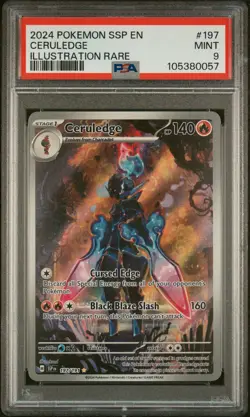 2024 POKEMON SSP EN-SURGING SPARKS ILLUSTRATION RARE #197 CERULEDGE PSA 9 - Image 1