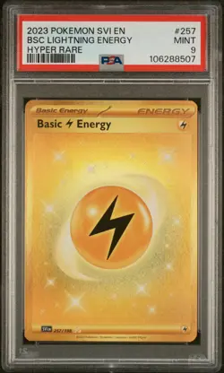2023 POKEMON SVI EN-SCARLET & VIOLET HYPER RARE BASIC LIGHTNING ENERGY PSA 9 - Image 1