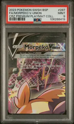 2023 POKEMON SWSH BLACK STAR PROMO #287 FULL ART/MORPEKO V-UNION PSA 9 - Image 1