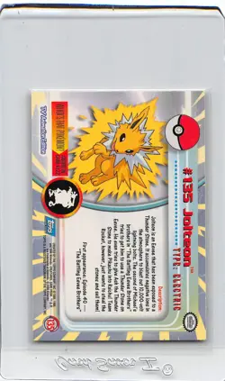 JOLTEON #135 - Blue Logo - NON-HOLO - SERIES 3 - TOPPS Pokemon Card - NM - Image 2