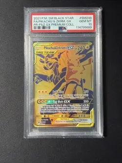 PSA 10 Pikachu & Zekrom GX Tag Team SM248 Promo Sun & Moon Pokemon Gold Card - Image 4